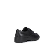 Geox - J Casey Girl (Lace) - Black Leather - School Shoes