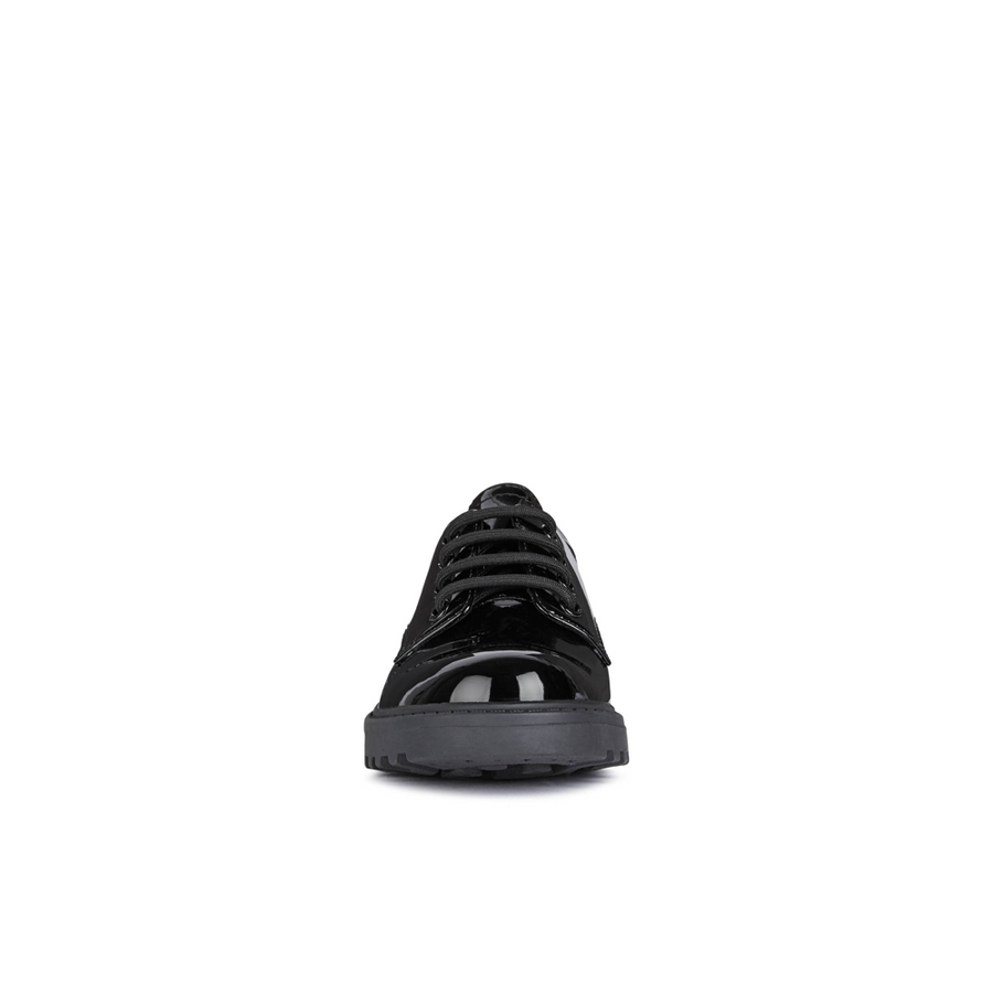 Geox - J Casey Girl (Lace) - Black Patent - School Shoes