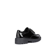Geox - J Casey Girl (Lace) - Black Patent - School Shoes