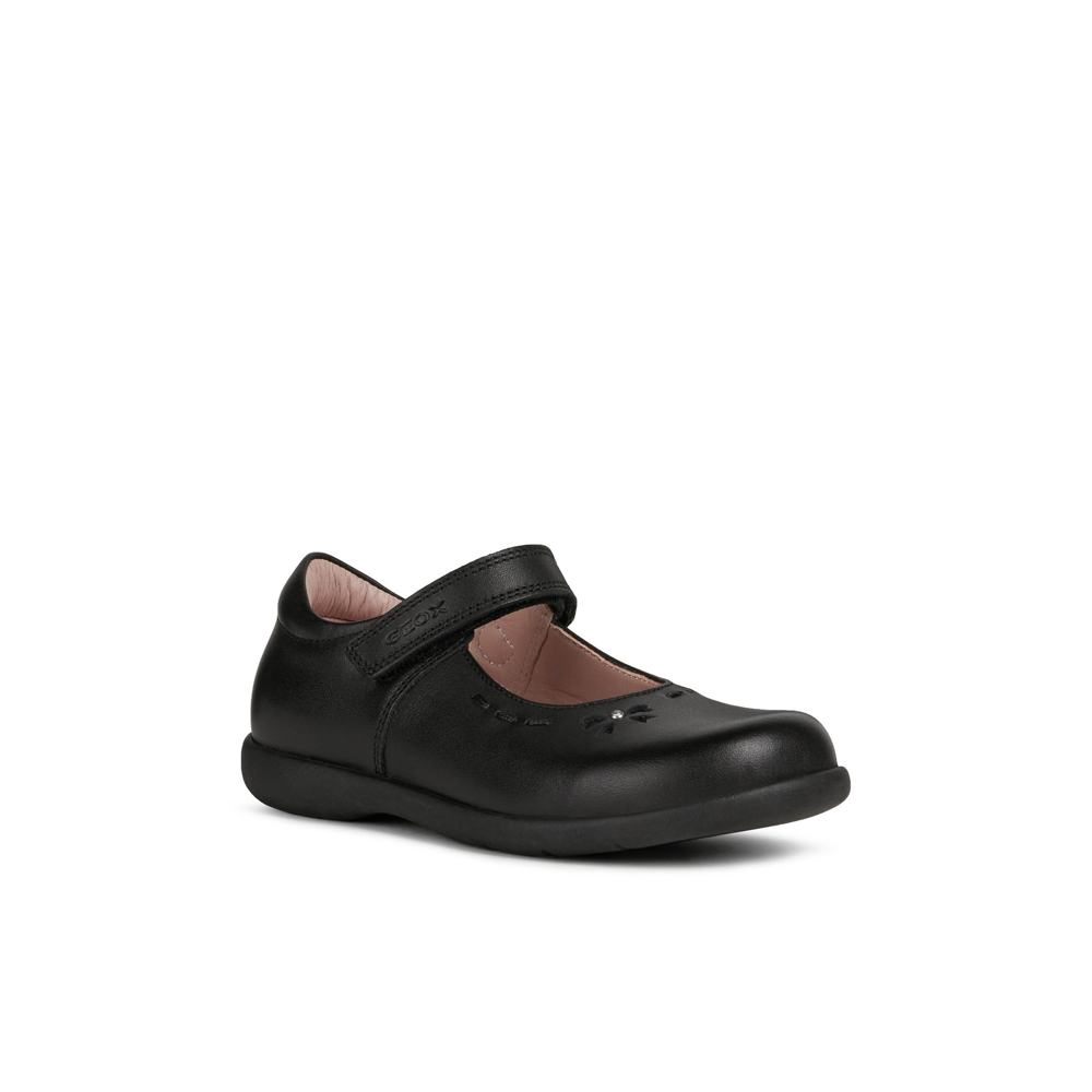 Geox - J Naimara Girl - Black Leather - School Shoes