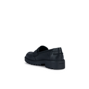 Geox - J Casey Girl (Slip On) - Black Leather - School Shoes