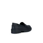 Geox - J Casey Girl (Slip On) - Black Leather - School Shoes