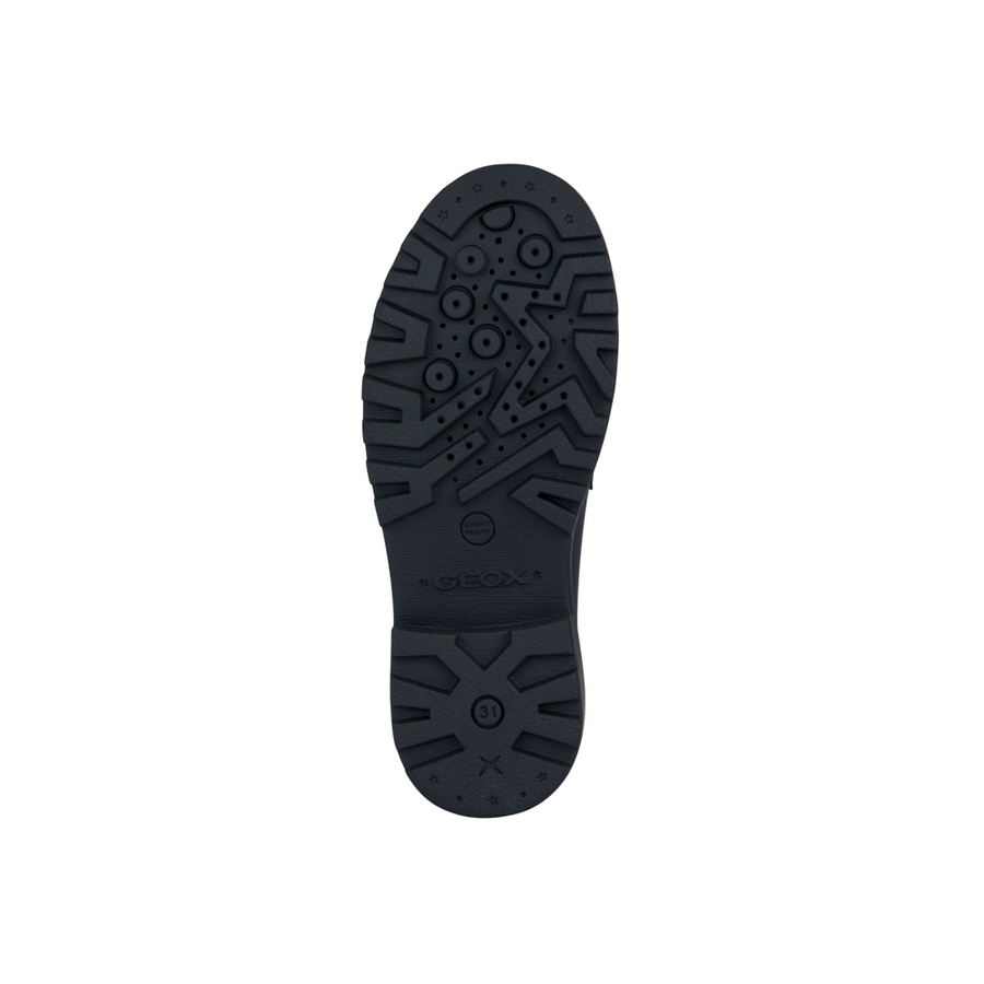 Geox - J Casey Girl (Slip On) - Black Leather - School Shoes
