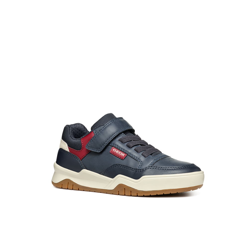 Geox - J Perth Boy - Navy/Dk Red - Trainers
