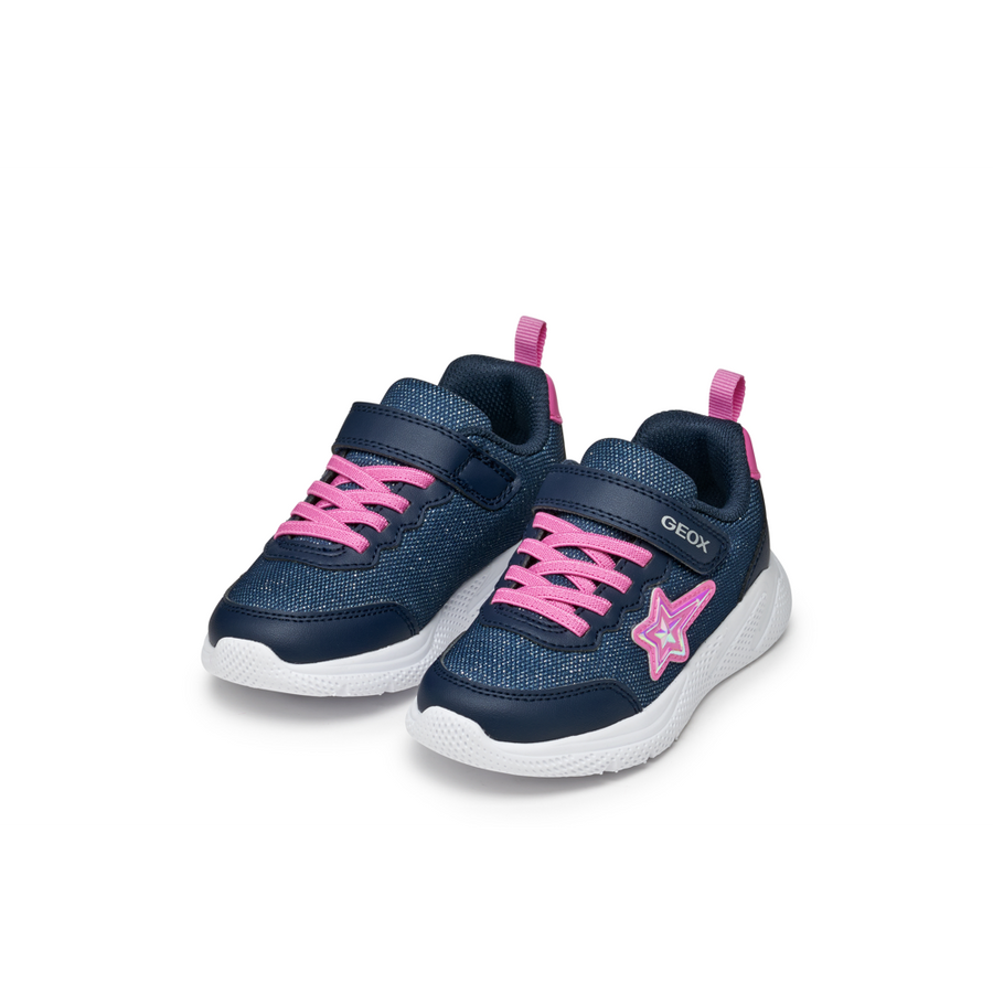 Geox - J Sprintye Girl - Navy/Fuschia - Trainers