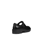 Geox - J Casey Girl (T-Bar) - Black Leather - School Shoes