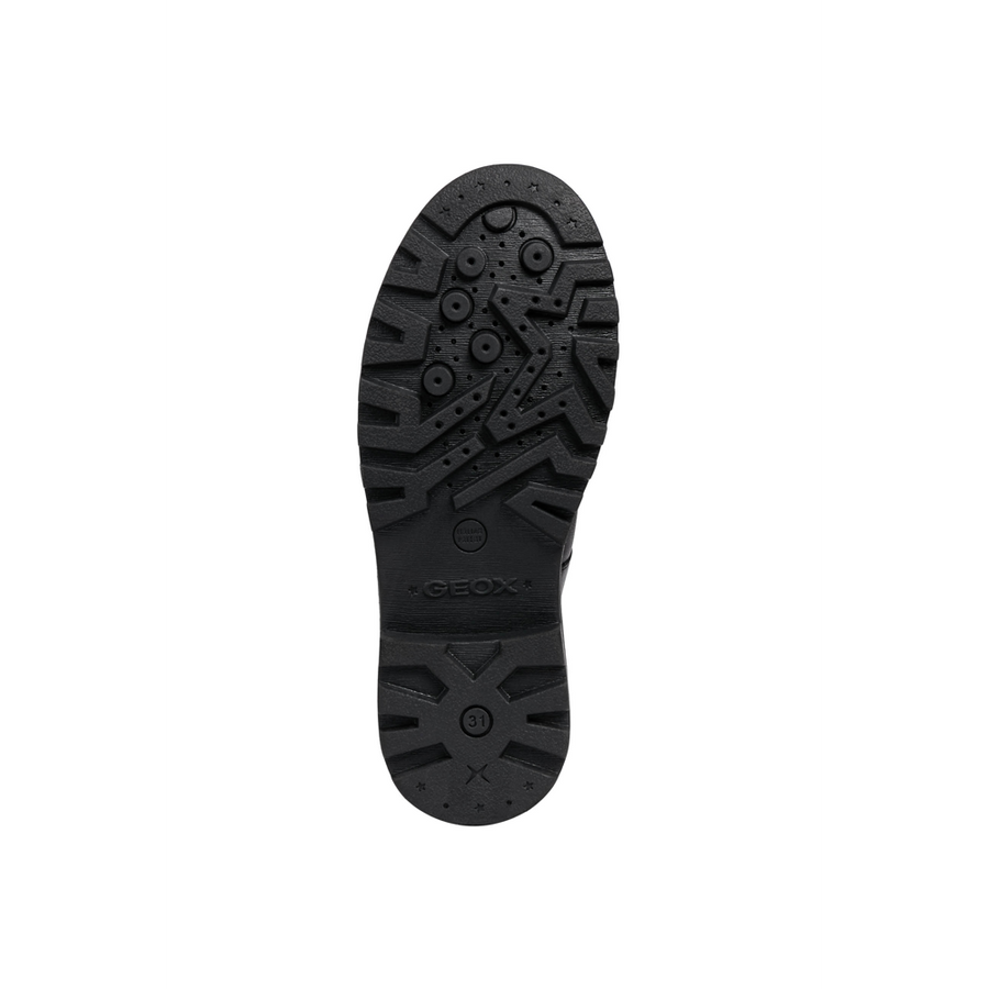 Geox - J Casey Girl (T-Bar) - Black Leather - School Shoes