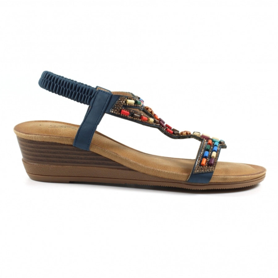 Lunar - Epsom Wedge  - Navy - Sandals
