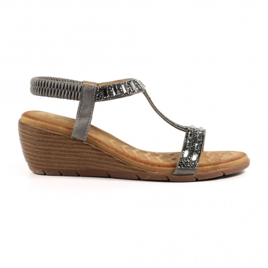 Lunar - Macie Wedge  - Pewter - Sandals