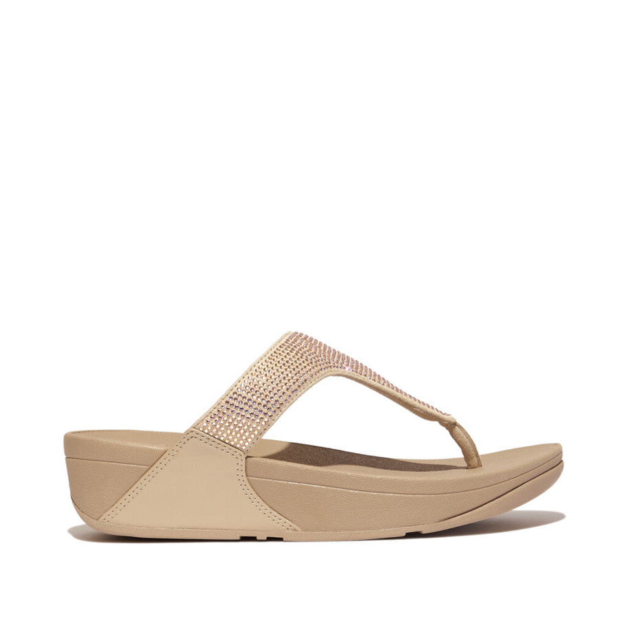 FitFlop - Lulu Crystal Embellished Toe-Post Sandals - Latte Beige - Sandals