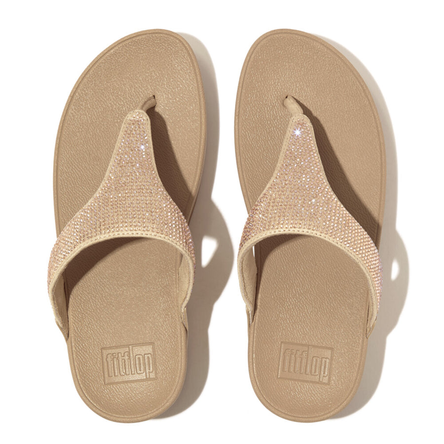 FitFlop - Lulu Crystal Embellished Toe-Post Sandals - Latte Beige - Sandals