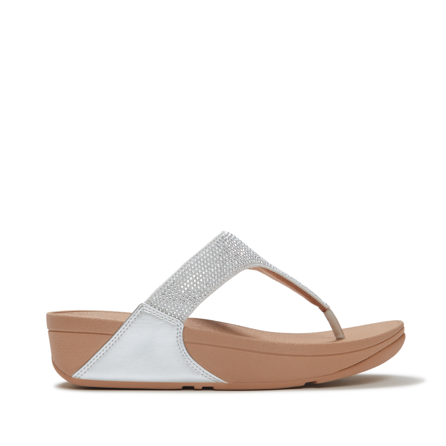 FitFlop - Lulu Crystal Toe-Post Sandals - Steeled Silver - Sandals