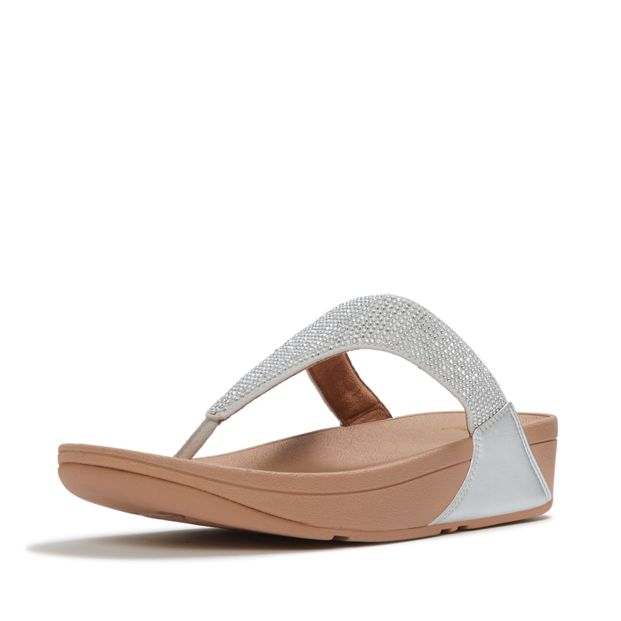 FitFlop - Lulu Crystal Toe-Post Sandals - Steeled Silver - Sandals