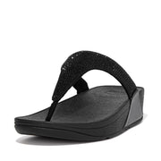FitFlop - Lulu Crystal Embellished Toe-Post Sandals - All Black - Sandals