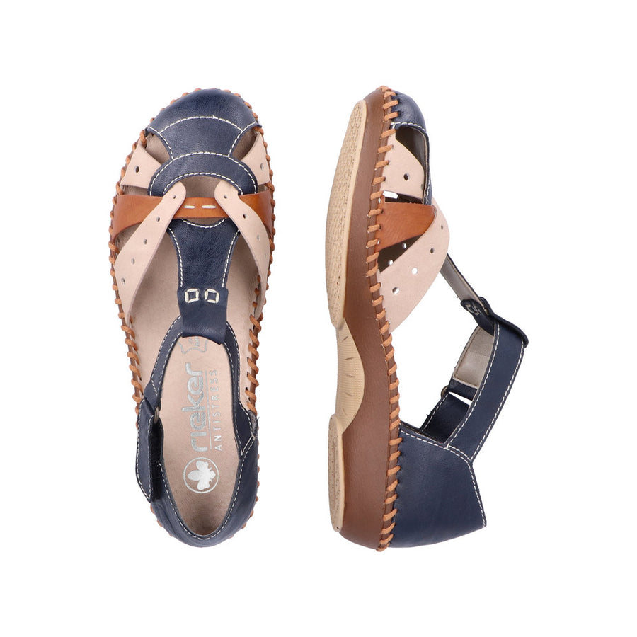 Rieker - M1655-14 - Pazifik/Nude/Cayenne - Sandals