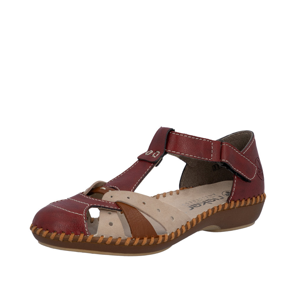 Rieker - M1655-34 - Red/Nude/Cayenne - Sandals