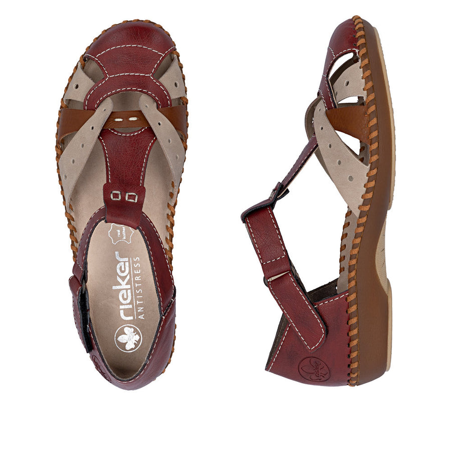 Rieker - M1655-34 - Red/Nude/Cayenne - Sandals