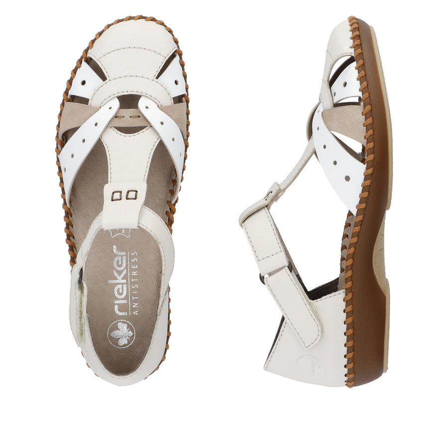 Rieker - M1655-61 - Porzellan/Weiss/Altrosa - Sandals