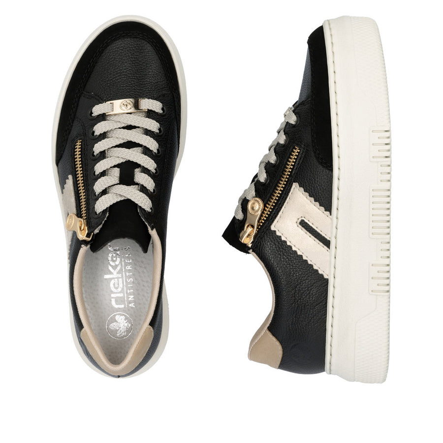 Rieker - M1912-00 - Schwarz/Muschel/Porzellan - Trainers