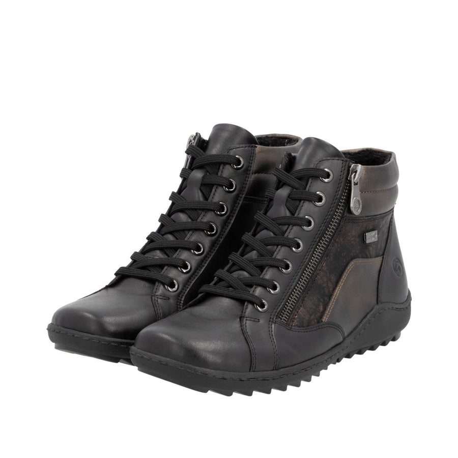 Remonte - R1458-03 - Schwarz/Schwarz-Antique/Antik - Boots