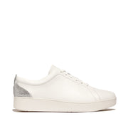 FitFlop - Rally Crystal-Backtab Leather Sneakers - Urban White/Silver - Shoes