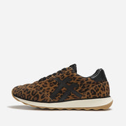 FitFlop RetroQ FF Tan/Black Suede Leopard Trainers