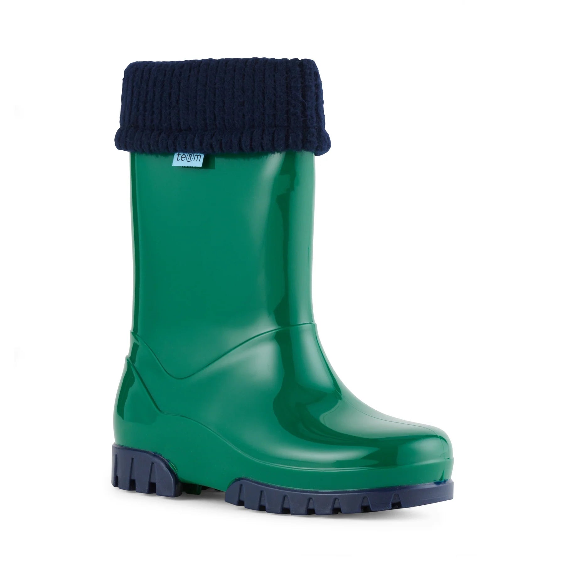 Term - Roll Top Welly - Green/Navy - Wellingtons
