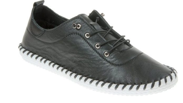 Lunar - St Ives - Black - Shoes