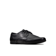 Clarks - Scala Lace K - Black Leather - School Shoes