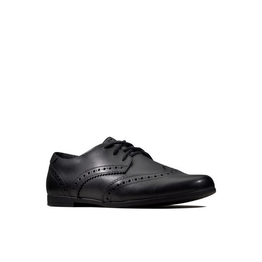 Clarks - Scala Lace K - Black Leather - School Shoes