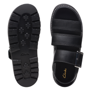 Clarks - Orianna Over - Black Leather - Sandals