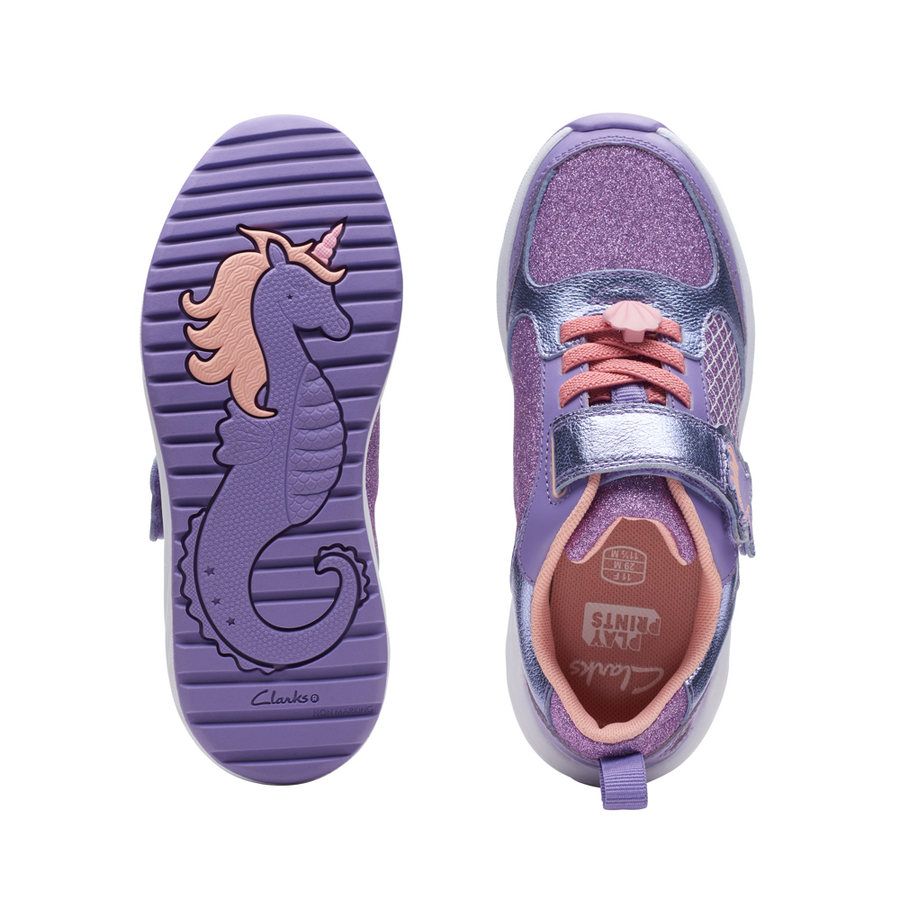 Clarks top sneakers purple
