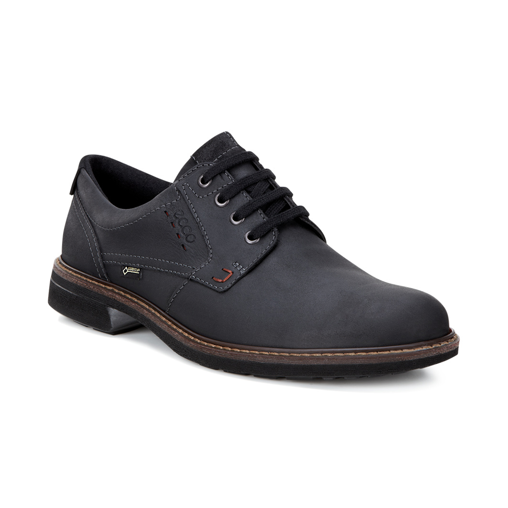 Ecco - Turn GTX Plain Toe Tie - Black/Black - Shoes