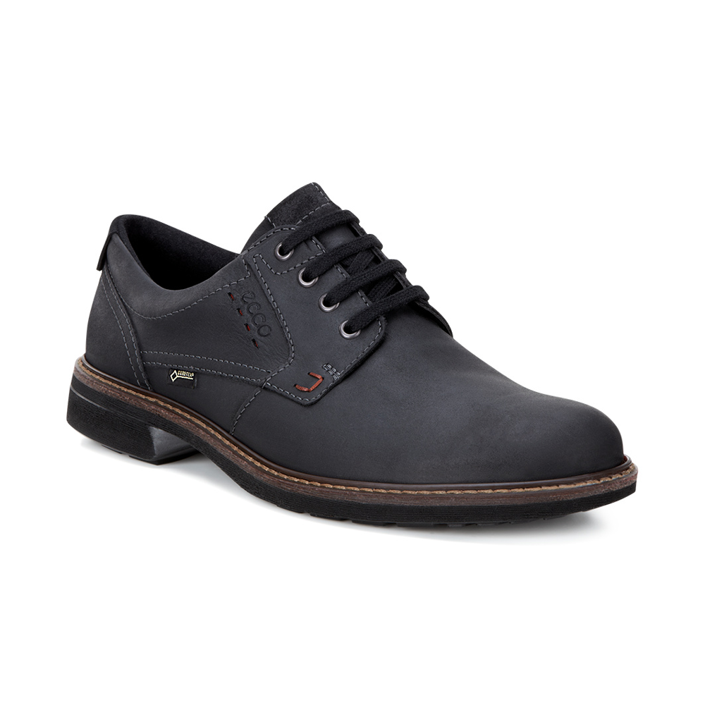 Ecco Turn GTX Plain Toe Tie Black Black Shoes Robert Carder Shoes