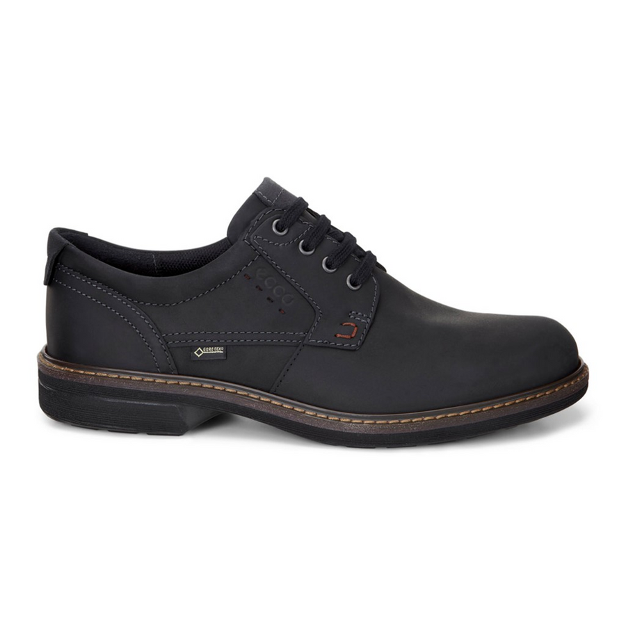 Ecco - Turn GTX Plain Toe Tie - Black/Black - Shoes