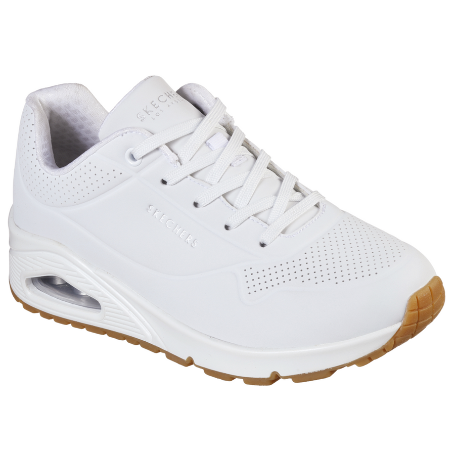 Skechers white trainers womens sales