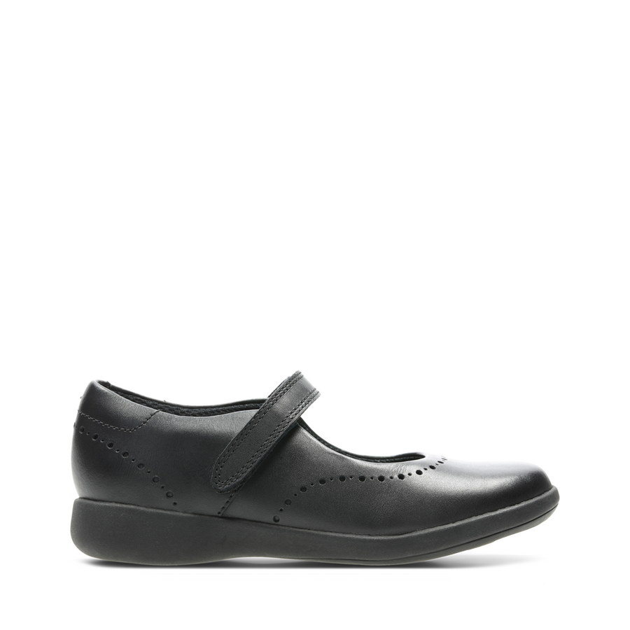 Clarks - Etch Craft K - Black Leather - School Shoes
