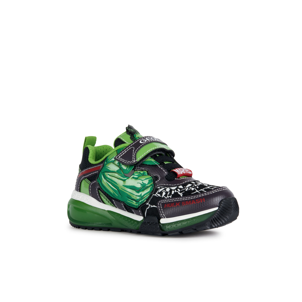 Geox J Bayonyc Boy Hulk Black Green Trainers Robert Carder Shoes