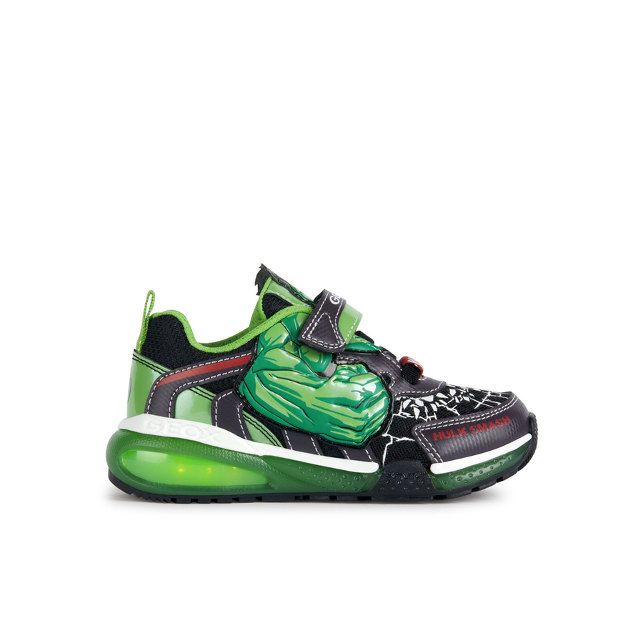 Geox J Bayonyc Boy (Hulk) Black/Green Trainers