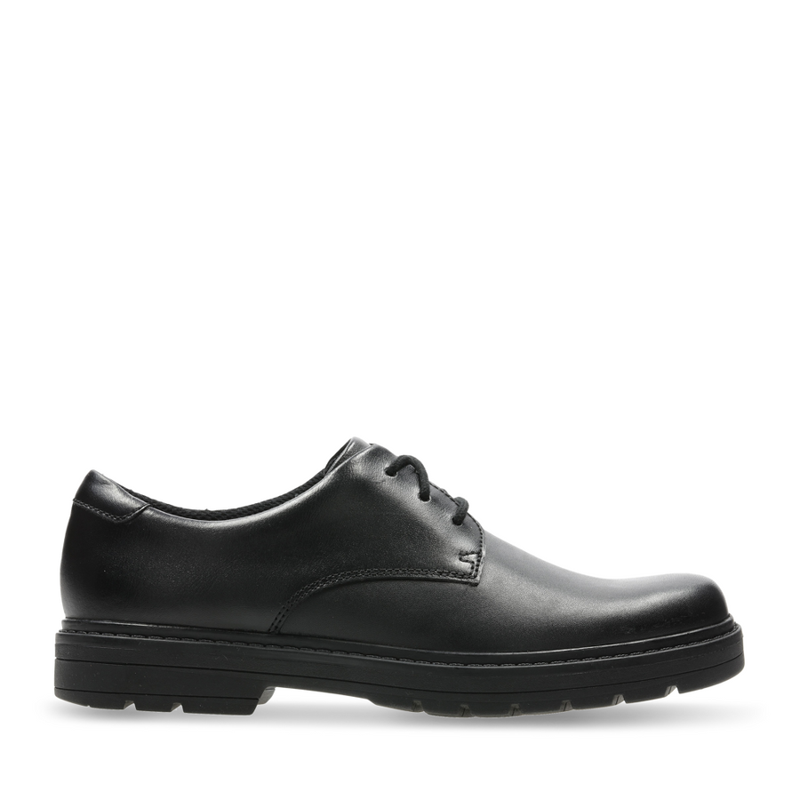Clarks - LoxhamDerby Y - Black Leather - School Shoes