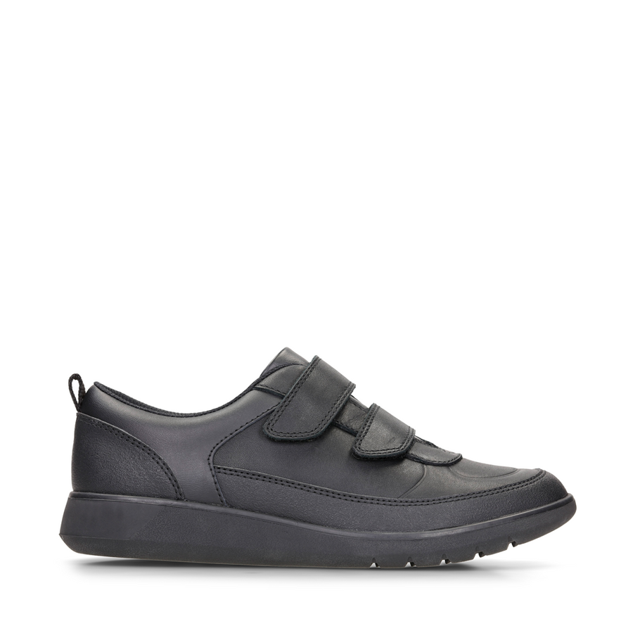 Clarks - Scape Flare Y - Black Leather - School Shoes